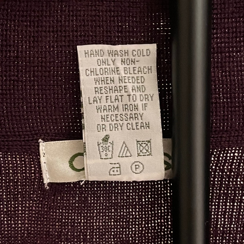Orvis Burgundy Merino Wool Open-Front Cardigan XL - Picture 5 of 5